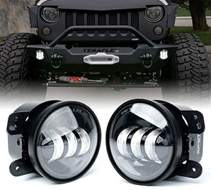 Xprite 4 Inch LED Fog Lights for Jeep Wrangler JK